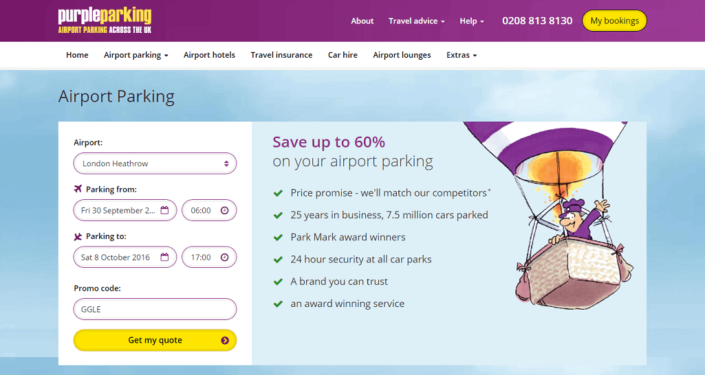 Purple Parking Homepage Screenshot